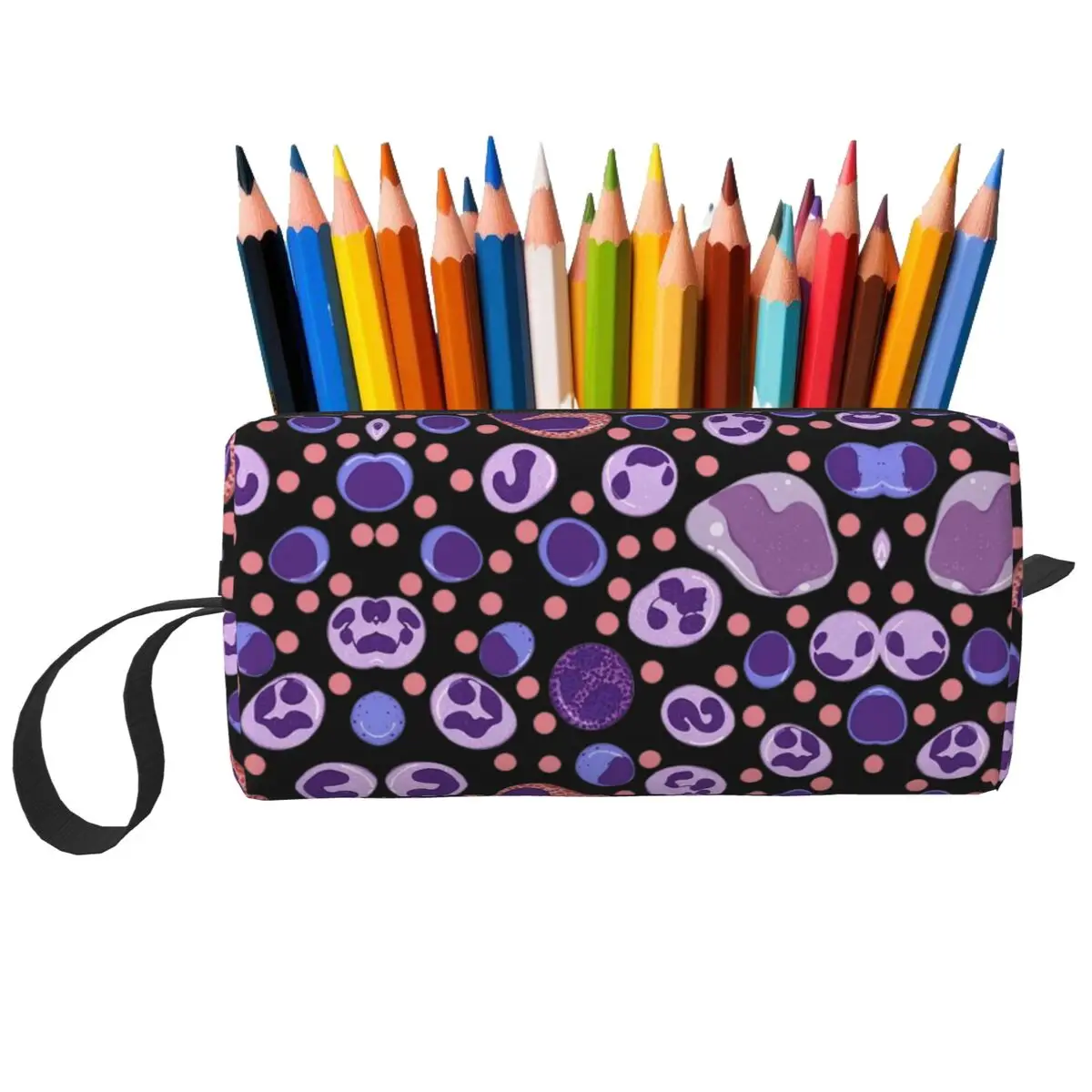 كبير الأبيض خلية الدم نمط مقلمة هدية صندوق القلم حقيبة أقلام رصاص لوازم مكتبية السفر النساء حقيبة مستحضرات التجميل المنظم الحقيبة