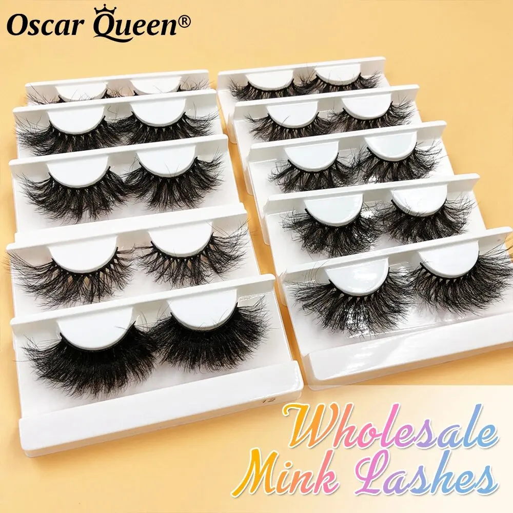 Free Shipping 5 Pairs Bulk Wholesale Fake Eyelashes Messy Fluffy Mink Lashes Natural 22-25MM Magnetic Eyelashes Makeup