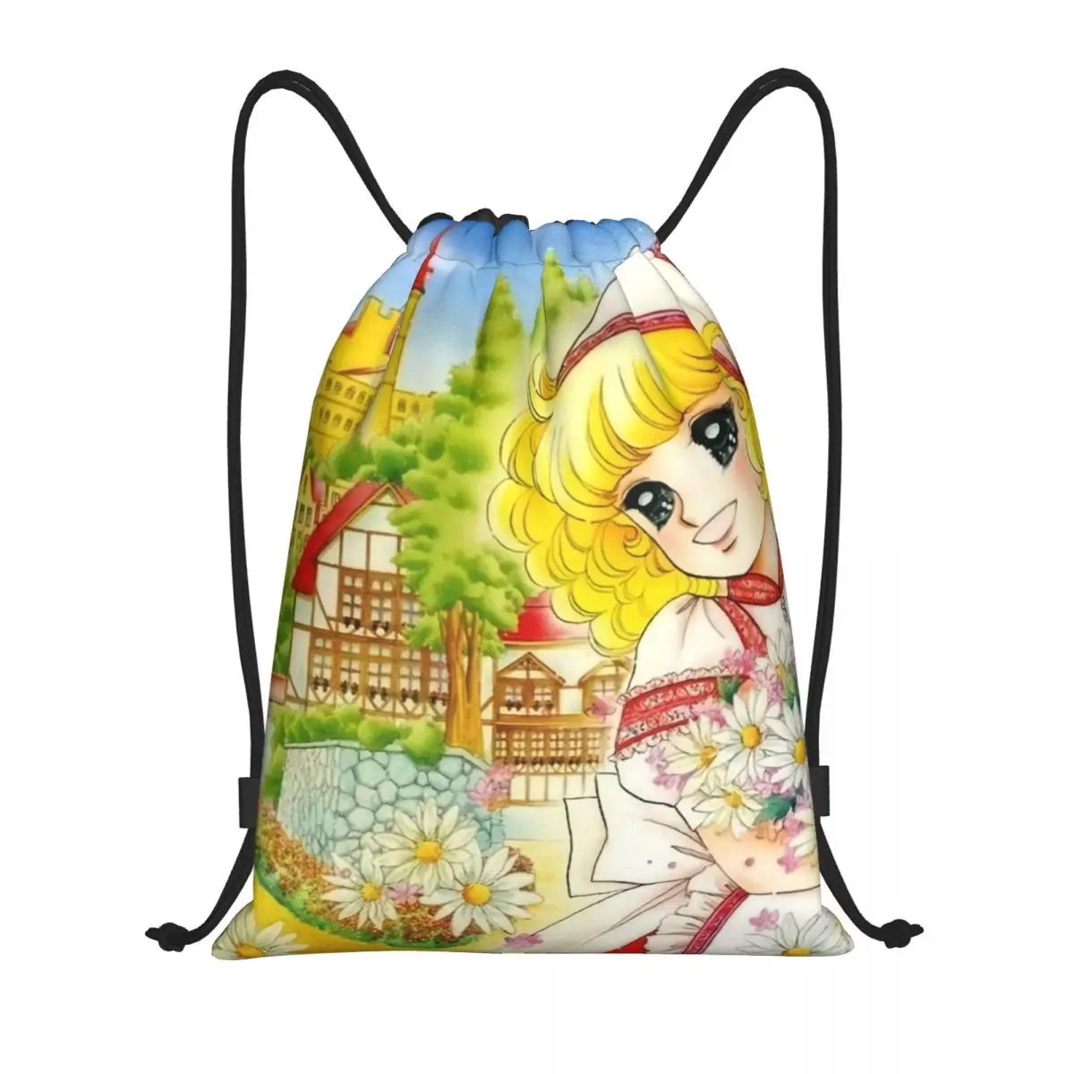 

Custom Girls Comics Animation Candy Candy Drawstring Bags for Shopping Yoga Backpacks Women Men Sports Gym Sackpack