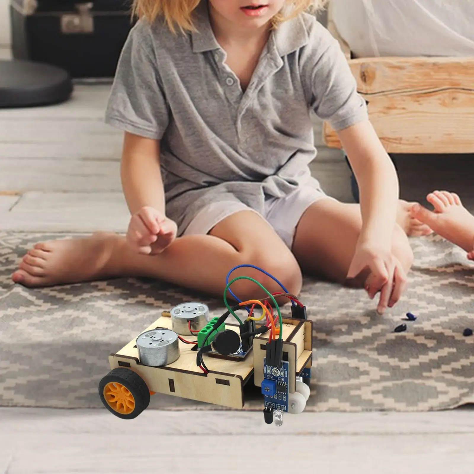 Zestaw do samodzielnego montażu robota śledzącego linie z instrukcją, akcesoriami dla uczniów, projekt naukowy STEM, zabawka edukacyjna.