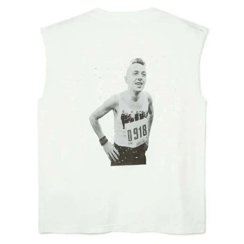 SATISFY Anniversary Edition Vintage 10th Crew Neck Printed Wormhole Vest T-Shirt