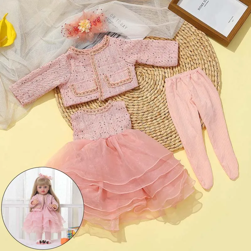 Roupas de boneca de bebê ternos adequados para 55cm/21.65 Polegada vestido sem mangas reborn roupas de boneca de bebê acessórios roupas para presentes de aniversário