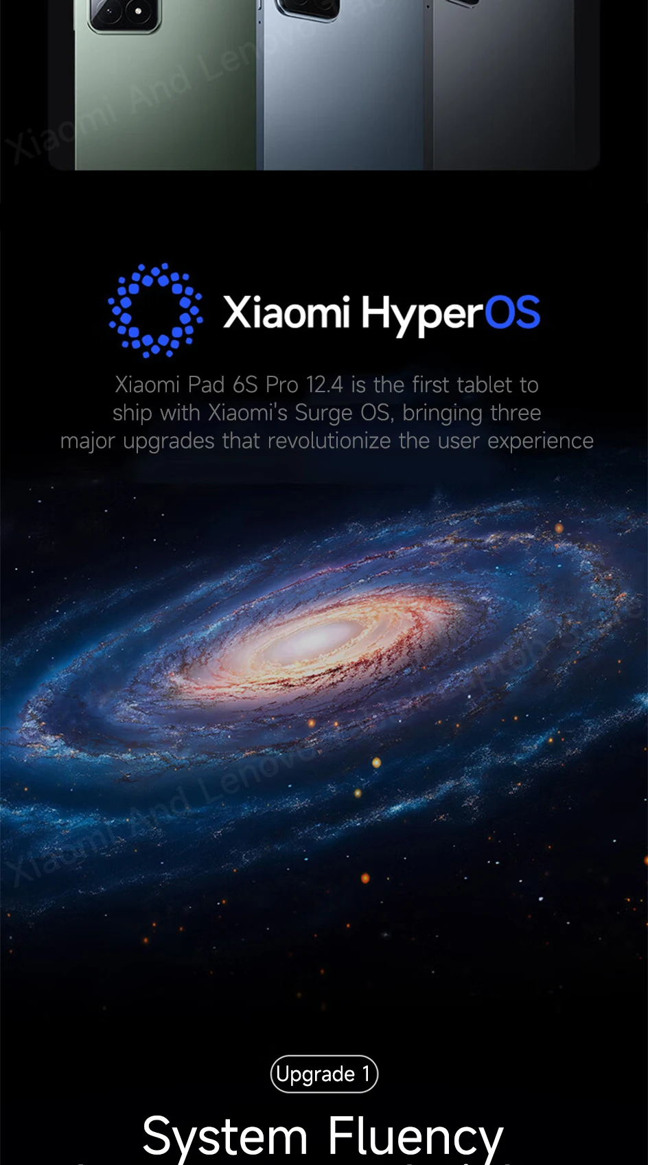 Xiaomi Tablet Xiaomi Pad 6S Pro 12.4 Snapdragon 8 Gen2 12.4" 3K 144Hz Display Hyper OS 10000mAh 120W Super Fast Charge Tablet PC