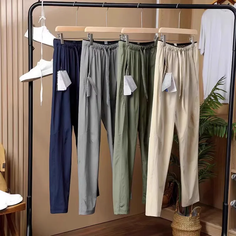 

Men's Qui Dry Lightweight Breathable Outdoor Sports Pants Spring Summer Thin Waterproof Straight Leg Casual Trousers