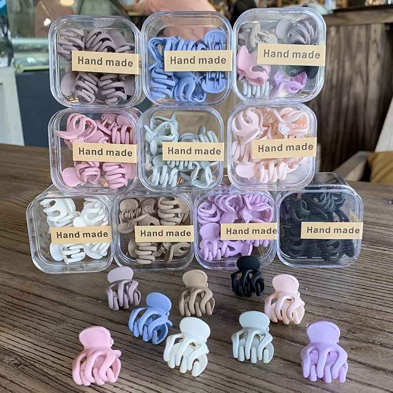 

Мини-заколки для волос, разноцветные маленькие зажимы в корейском стиле, нескользящие детские заколки для боковых прядей и высоких хвостиков, набор в коробке