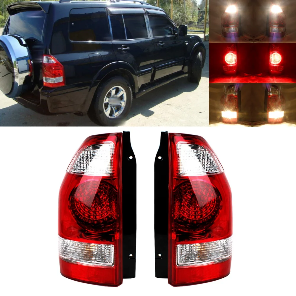 

Pair L+R Side Rear Tail Lamp Light With Bulbs MN133765 MN133766 For Mitsubishi Pajero MONTERO Shogun MK3 2003 2004 2005 2006