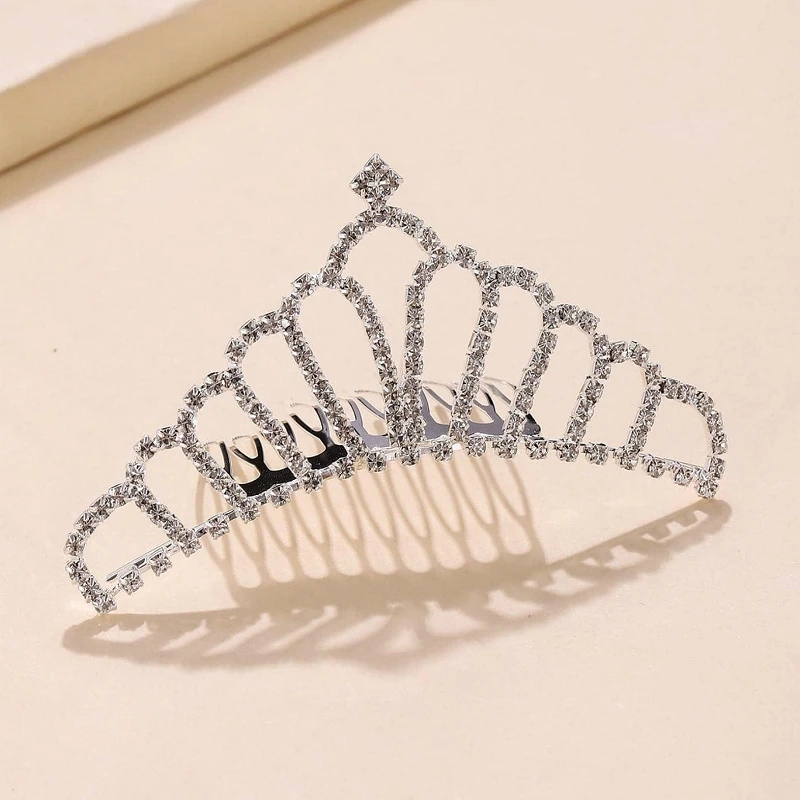 Rhinestone crown hair comb