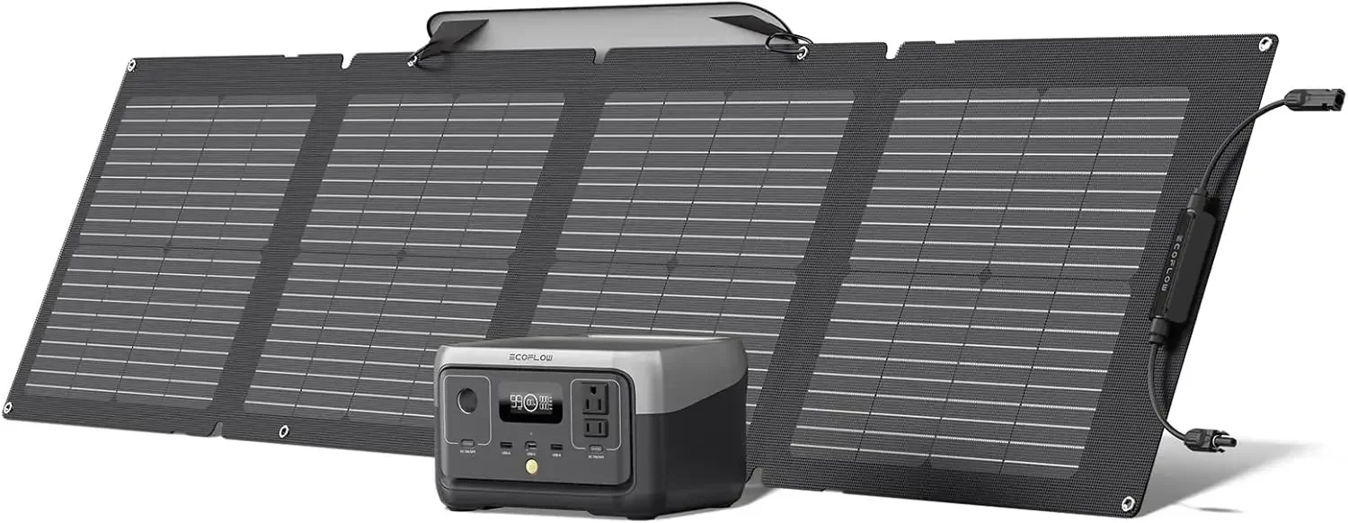 

Solar Generator 256Wh LiFePO4 Battery with 110W Solar Panel Portable Power Station for Home Backup Outdoors Camping