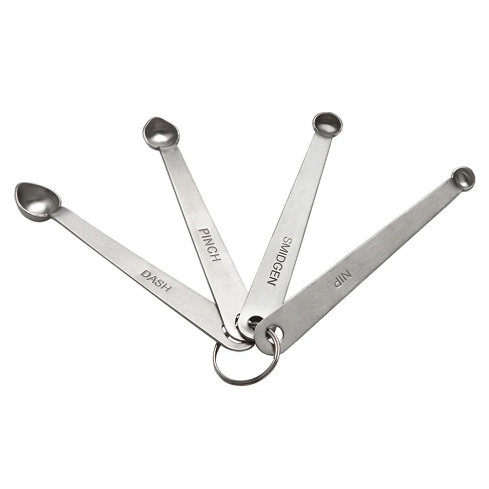 

4pcs Stainless Steel Measuring Spoons Set Kitchen Baking Spice Spoons For Dry Liquid Ingredients Rust Resistant Stackable Space