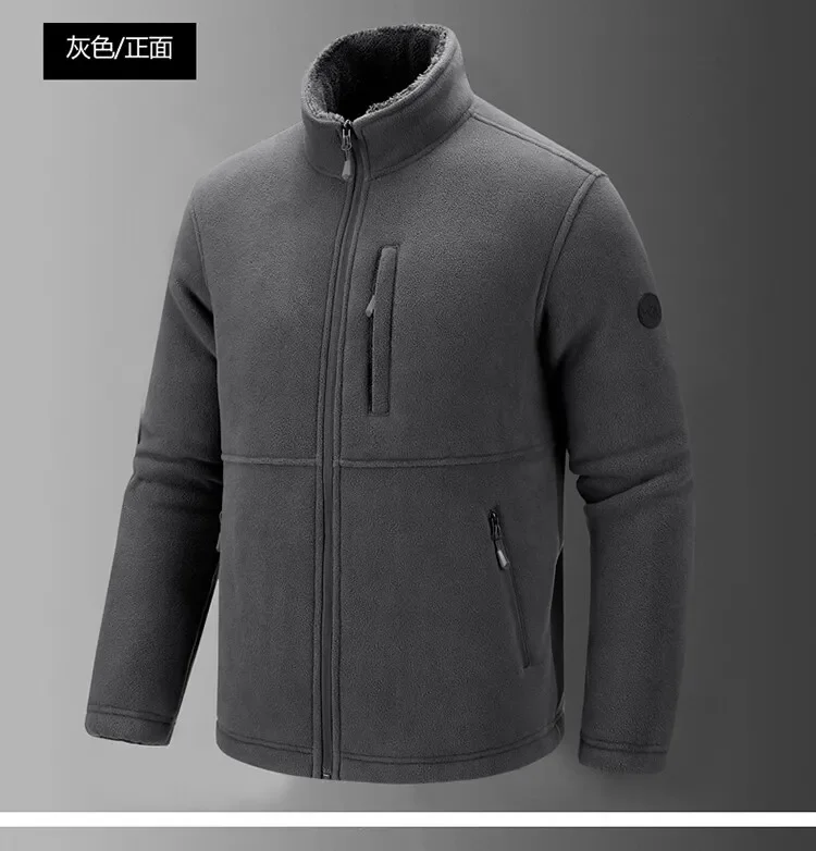 Outdoor Sports Fleece Lined Sweatshirts Lamb Wool Hoodie Cashmere Thickened Coat Men's Sweatshirt Autumn Winter Casual Coat