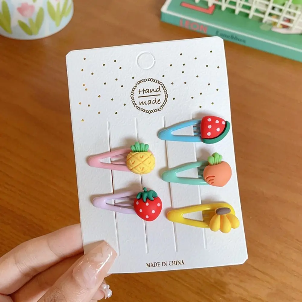 5/6PCS/set New Cute Fruit Hairpins Colorful Mini Barrettes Beautiful Headband For
