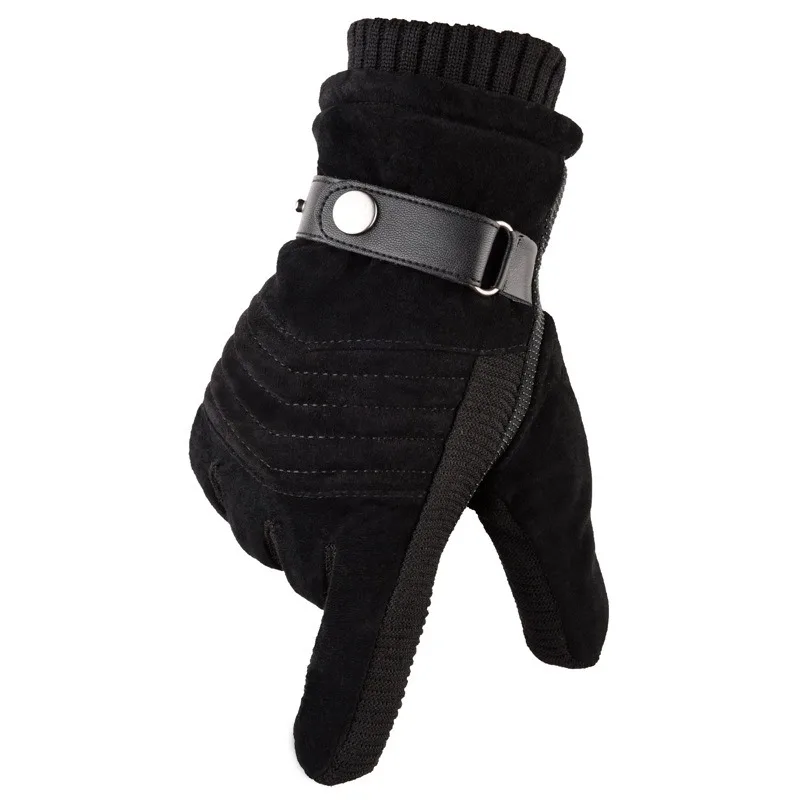 Touch Screen Winter Warm Men's Gloves Leather Casual Gloves Mittens for Men Outdoor Sport Full Finger Glove