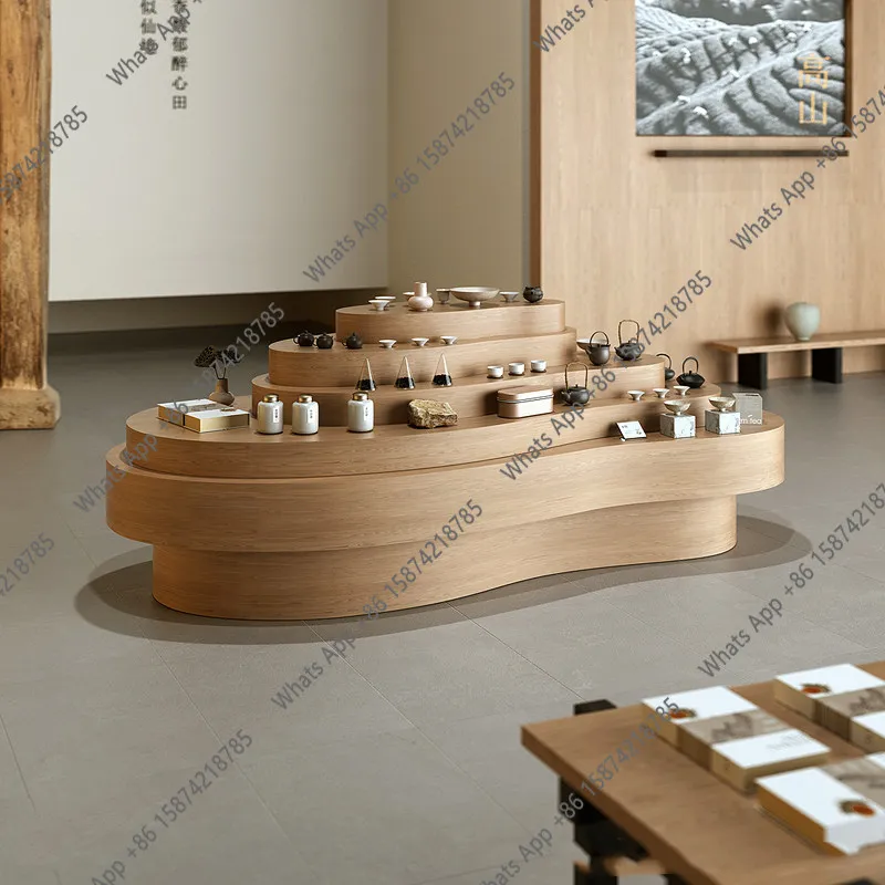 Multi-layer Nakajima Taiwan special-shaped tea room utensils display cabinet product display water table