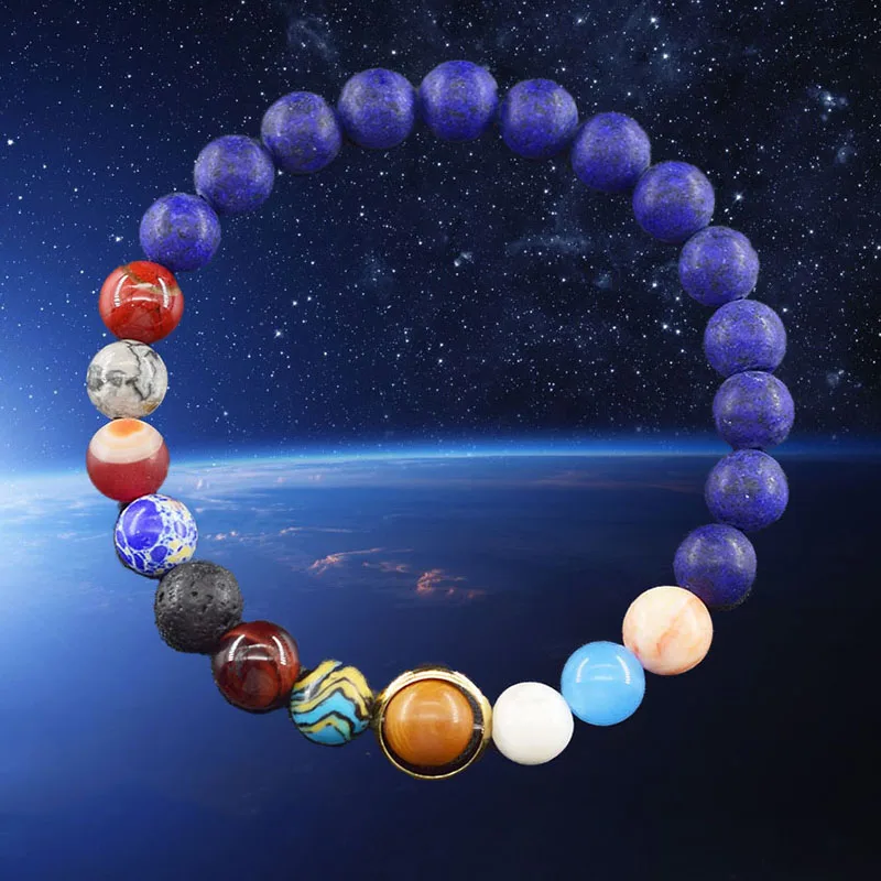 Hot Selling Cosmic Solar System Bracelet Eight Planets Couple Friend Sky Bracelet Handmade Jewelry Accessories Gift Wholesale