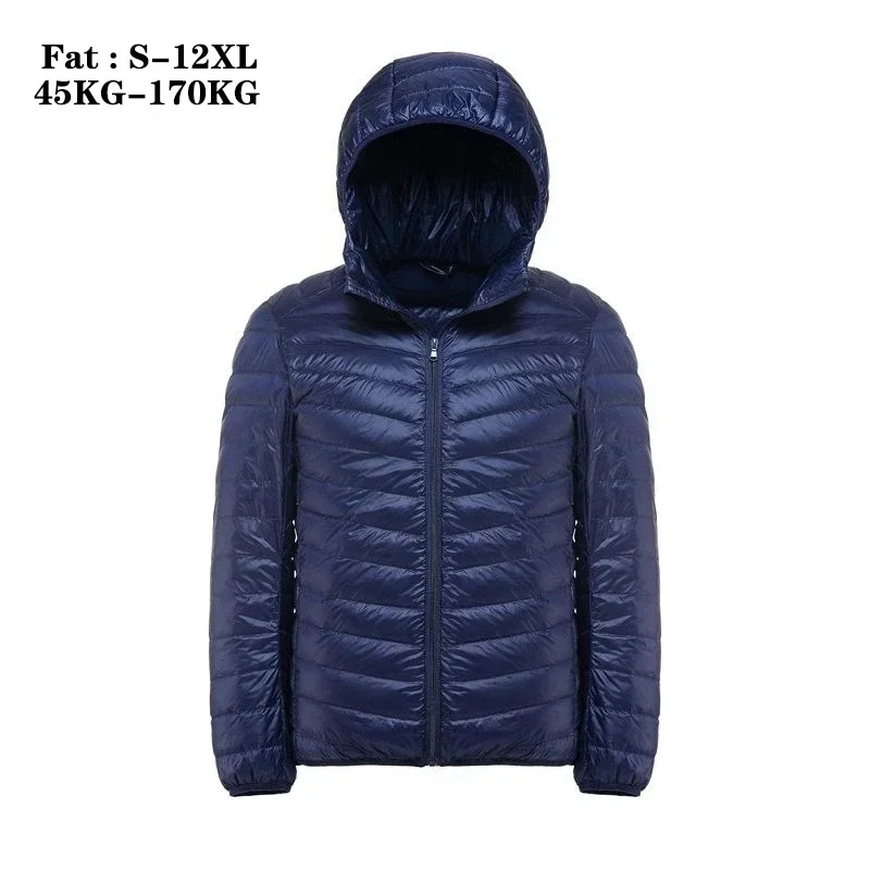 Übergroße 11xl 12xl Herren Frühlings jacken Qualität Herren ultraleichte Daunen jacke weiße Enten daunen Herren Kapuzen jacke