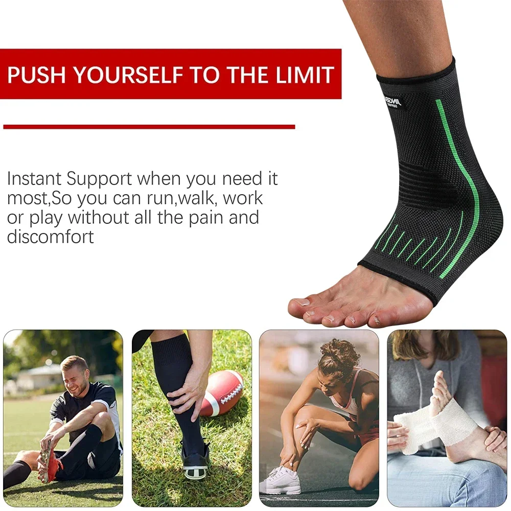 1Pcs Ankle Brace Socks Compression Sleeve for Women Men - Adjustable Ankle Support Strap for Sprained,Plantar Fasciitis,Running