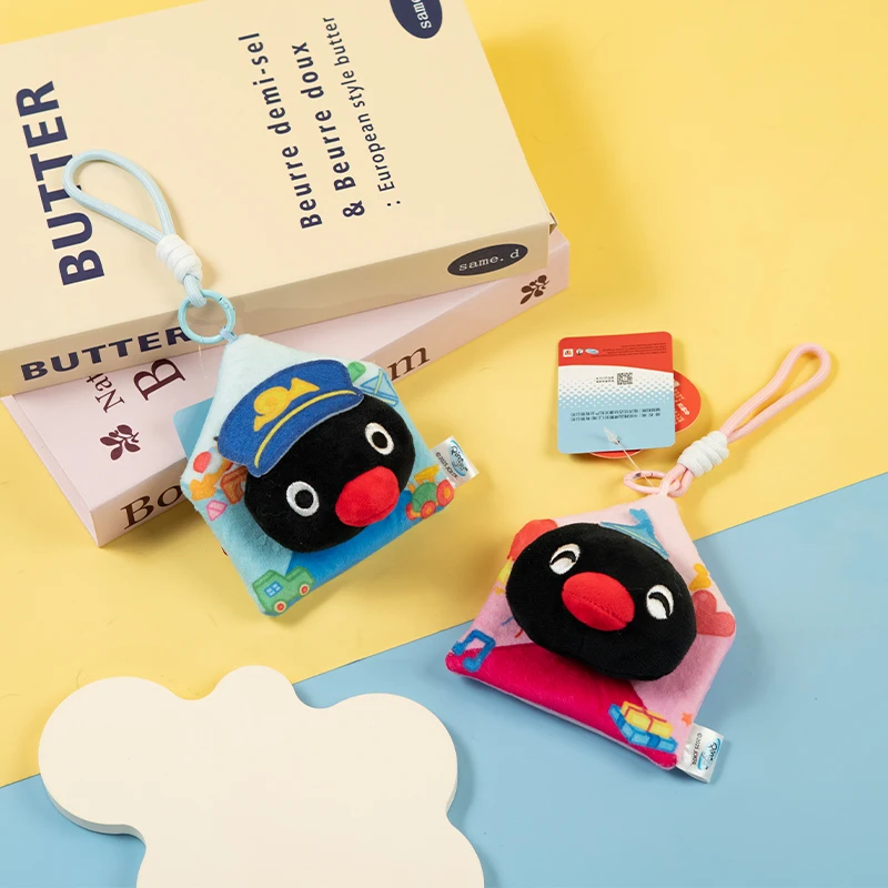 4pcs Pingu Penguin Merchandise Southern Letter Series Plush Doll Pendant Keychain Bag Hanging Ornament Trendy Decor Accessory