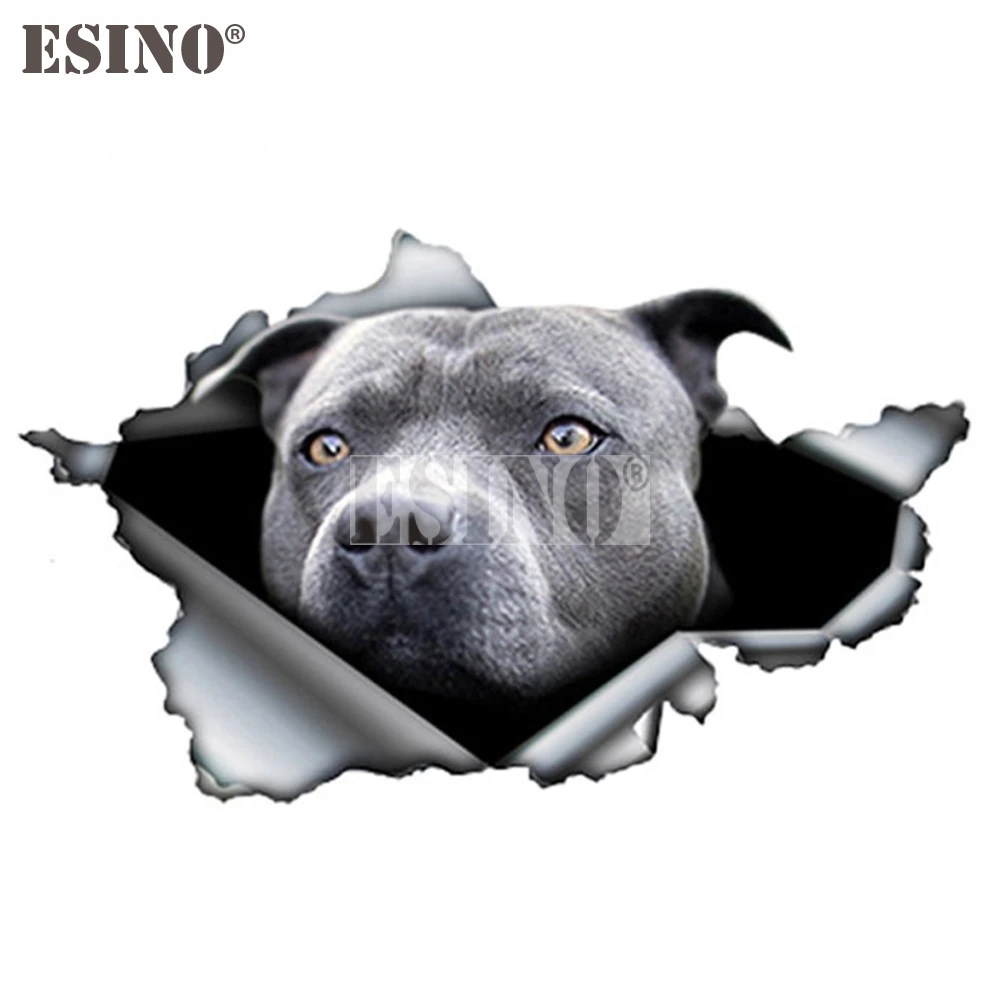 

Car Styling Cool 3D Metal Torn Metal Black Pit Bull Terrier Pitbull Dog PVC Car Body Sticker Waterproof Decorative Vinyl Decal