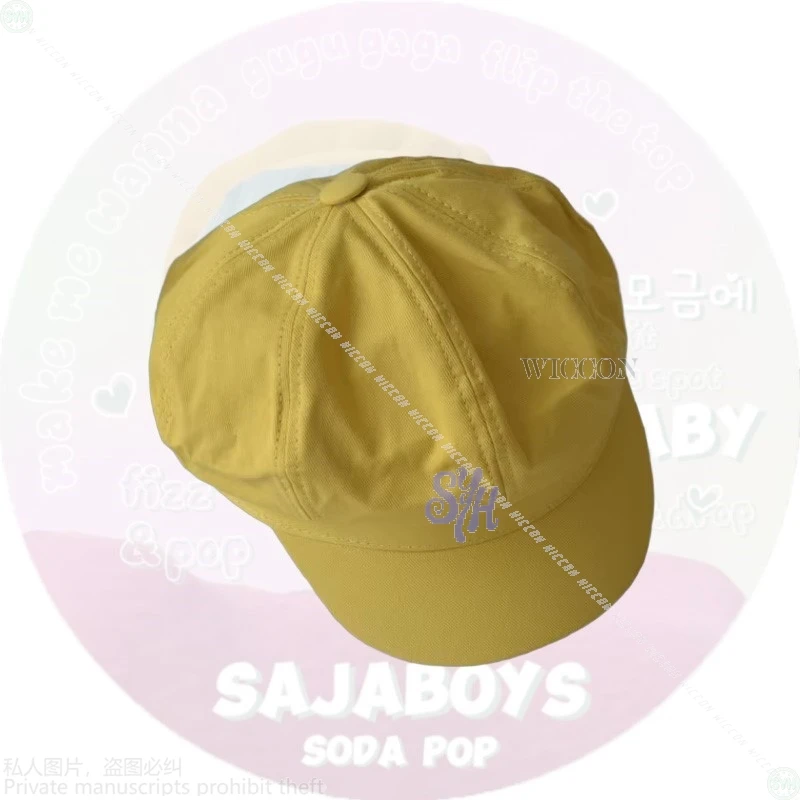 Kpop شيطان أنيمي فيلم تأثيري ساجا بنين طفل صودا البوب زي Kawaii جميل الساخن الوردي سترة كوسبروفе قبعة صفراء لطيف هالوين كوس