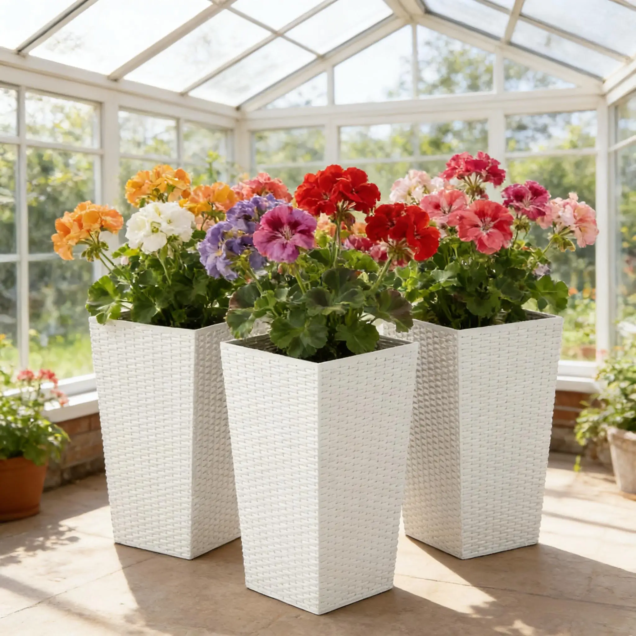 Spacious Plant Pots,Plants Box Set of 3,Tall Planters Box