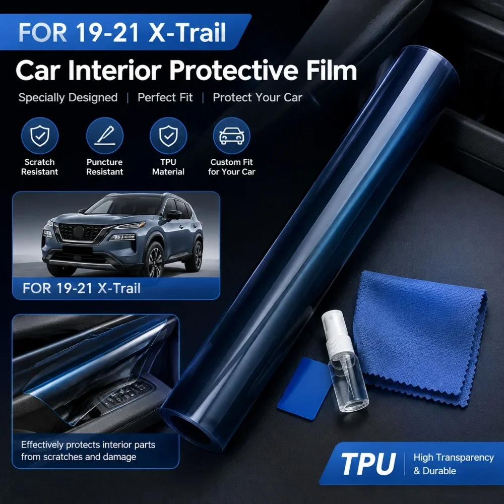 For 19-21 X-Trail Car Interior Film Gear Console Instrument Navigation Paint Surface TPU Protective Film Decoration Film