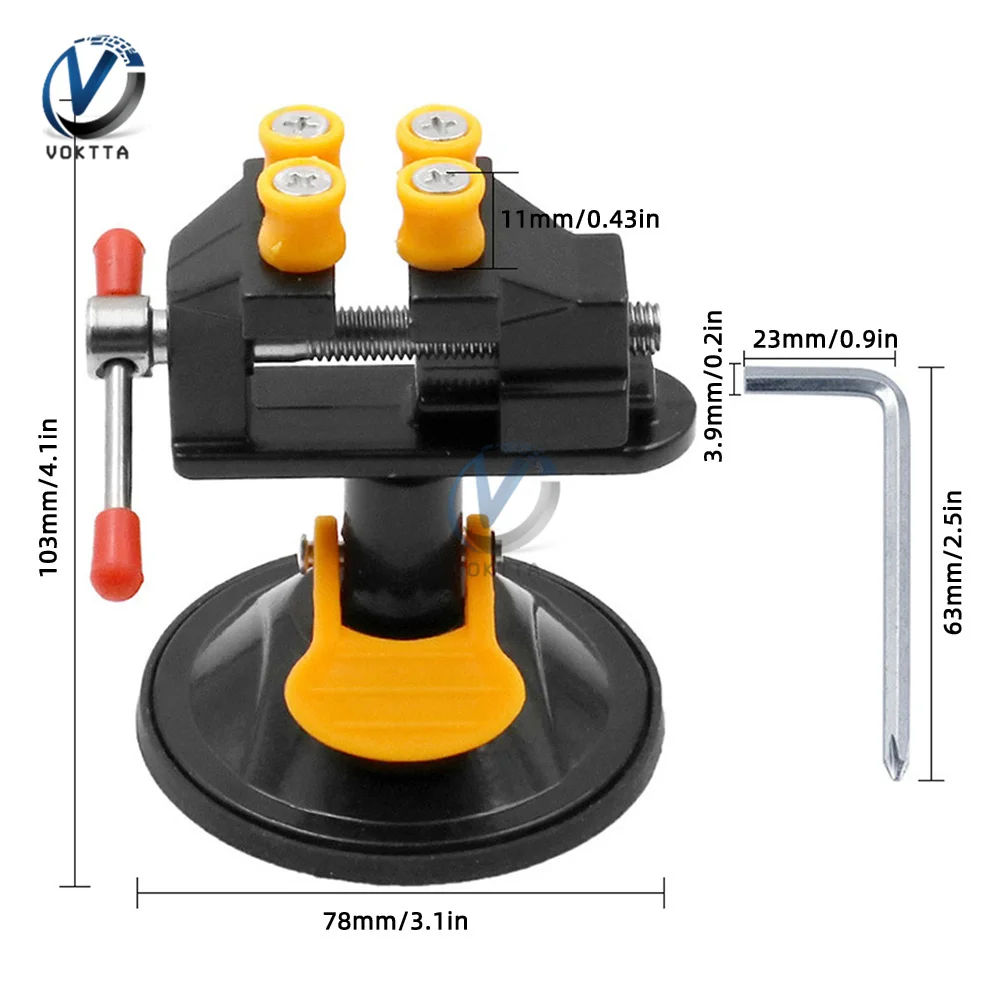 Suction Cup Hand Tool Universal Suction Cup Mini Vise 360 Degree Rotatable Small Vise Mini Nutcracker Vise Tool with Nails