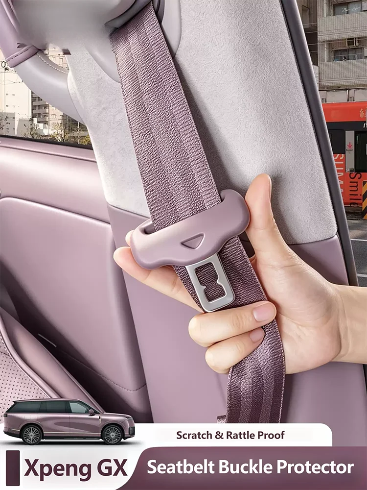 Silicone Car Seat Belt Buckle Clip Protector For Xpeng GX 2026 2027 Car Front Rear Seat Belt Cover Auto Accessories