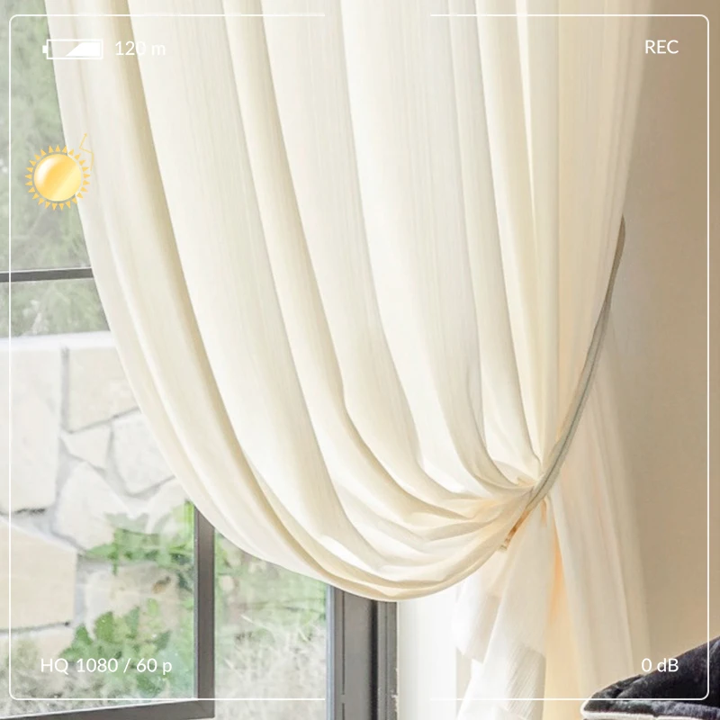 Custom Size UV Reflection Sheer Curtains for Living Room 100% Privacy White Beige Color Bedroom Window Tulle Curtain Fabric