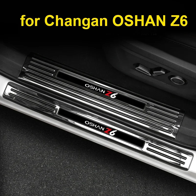 

For Changan OSHAN Z6 2022 2023 Threshold Strip Stainless Steel Welcome Pedal Protection Sticker Interior Accessories