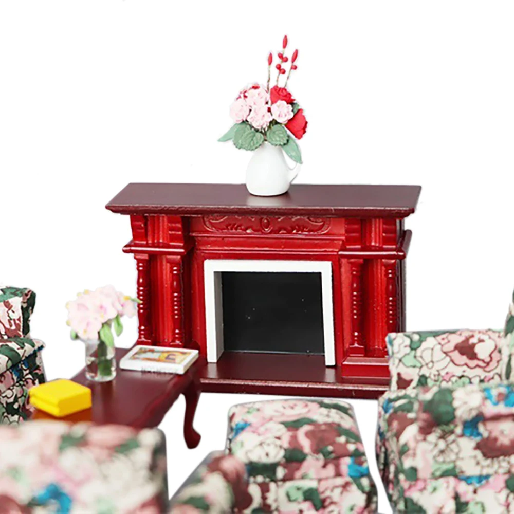 

AA79 THE~Dollhouse Furniture,Dollhouse Decoration Furniture Wood Mini Fireplace for 1/12 Scale Doll Accessory for Kids Toy