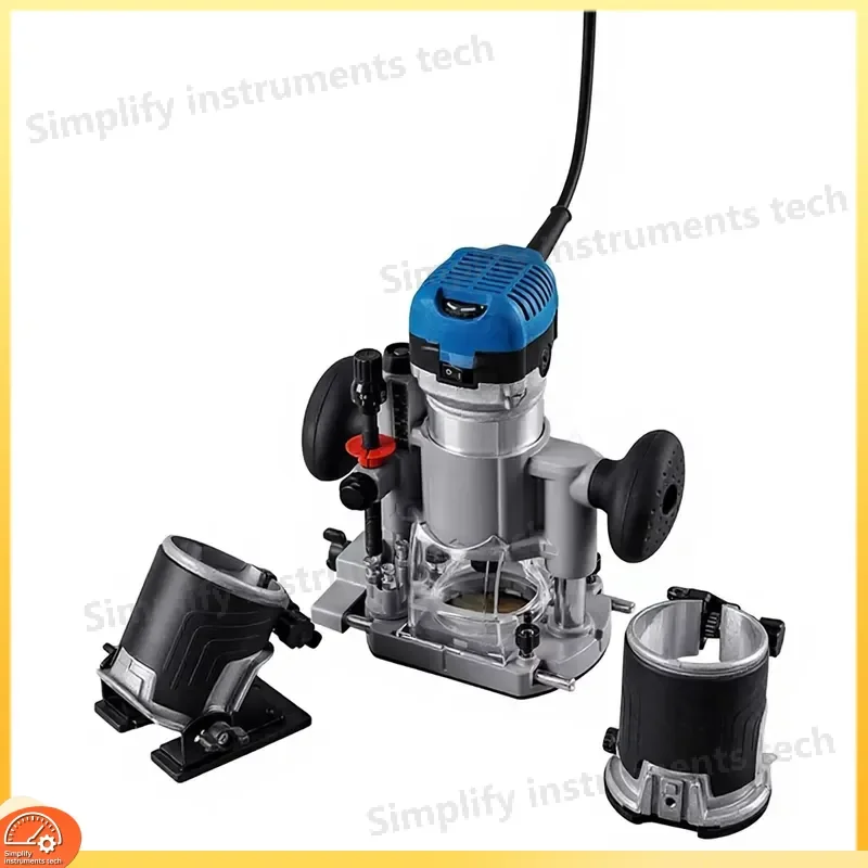 Wood Trimmer Router Multifunctional Milling for Grooving Engraving Edge Trimming with 3 Base Plates Power