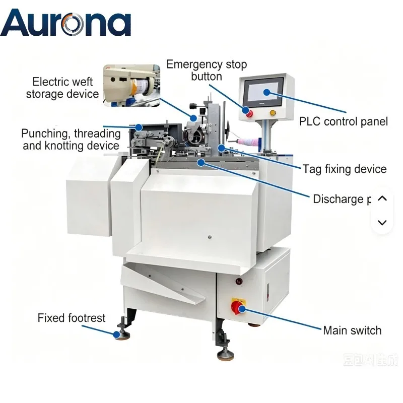 【Industrial】Automatic Clothes Hangtag Nylon Cord Knot Tying Knotting Machine Eyelet Tag Threader Hang Tag String Stringing Threa
