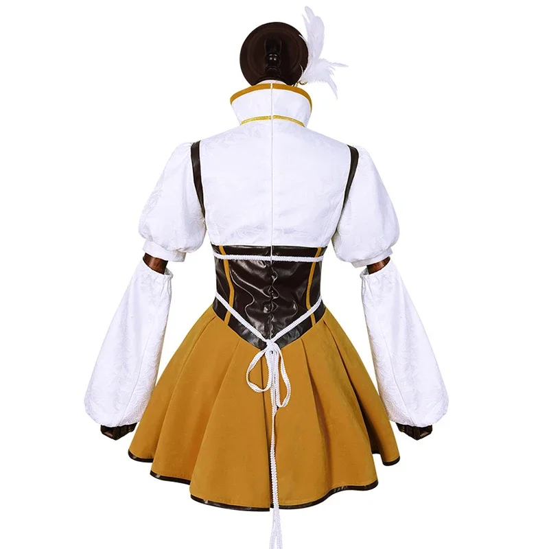 2025 NewAnime Puella Magi Madoka Magica Tomoe Mami Cosplay Kostium dla dorosłych kobiet Dziewczyny Lolita Sukienka Kapelusz Garnitur Halloween Impreza O AA