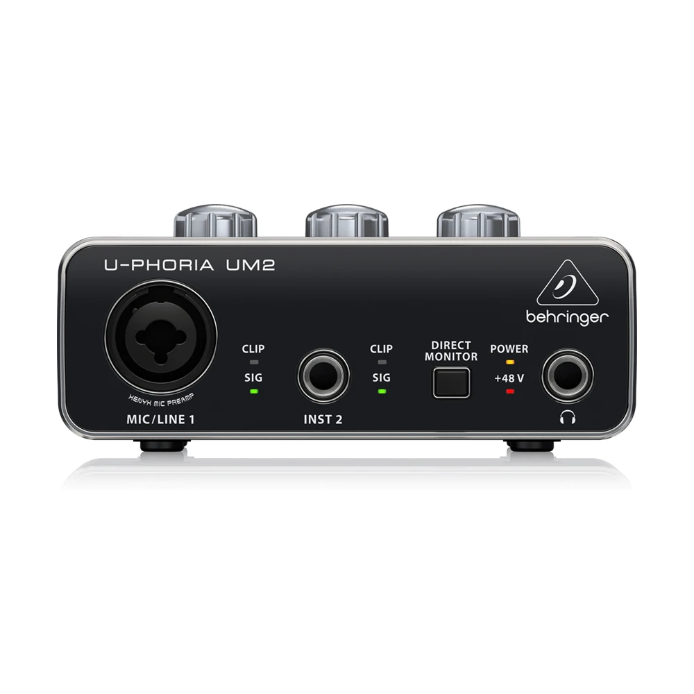 U-Phoria UM2 Sound Card 2-Channel USB Audio Interface With 1 XENYX Preamp Pa System Studio Music Equipment