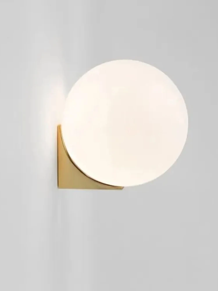 

Nordic Simple Wall Lamp Glass Ball Decoration Stairway Aisle Bedroom Bedside Lamp