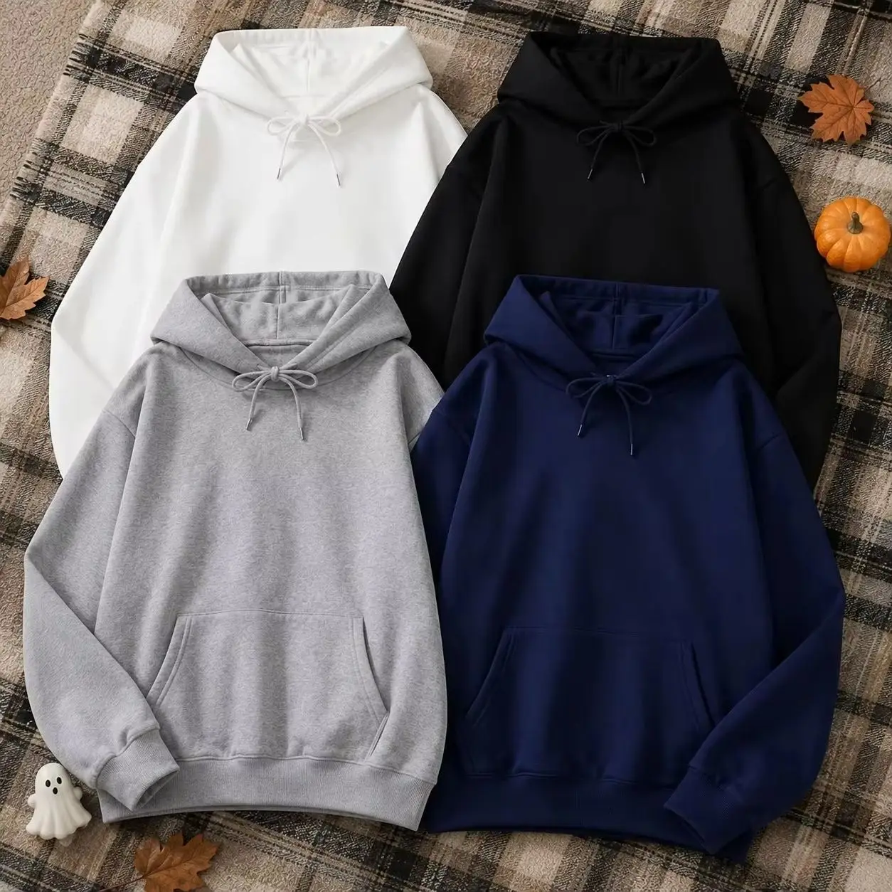Unisex Light Fleece Hoodie Men Women Autumn Winter Casual Warm Pullover Sweatshirt Solid Color Pocket Multi Color Soft Top
