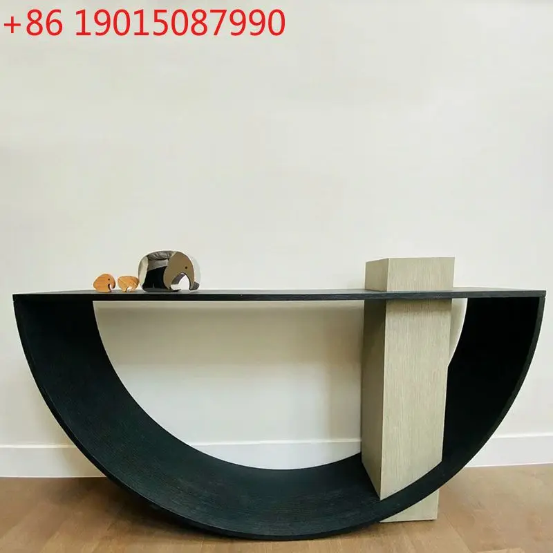 Mesas consolas minimalistas italianas, consola minimalista nórdica, pasillo redondo, Zhou Lan