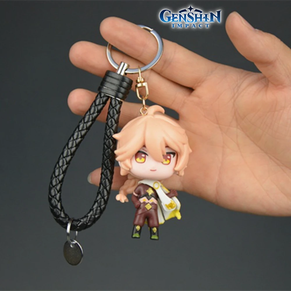 Genshin تأثير أنيمي ميرش المفاتيح بايمون الأثير لومين Zhongli هو تاو Venti مفتاح حقائب الظهر اكسسوارات المعلقات هدية للمروحة #1