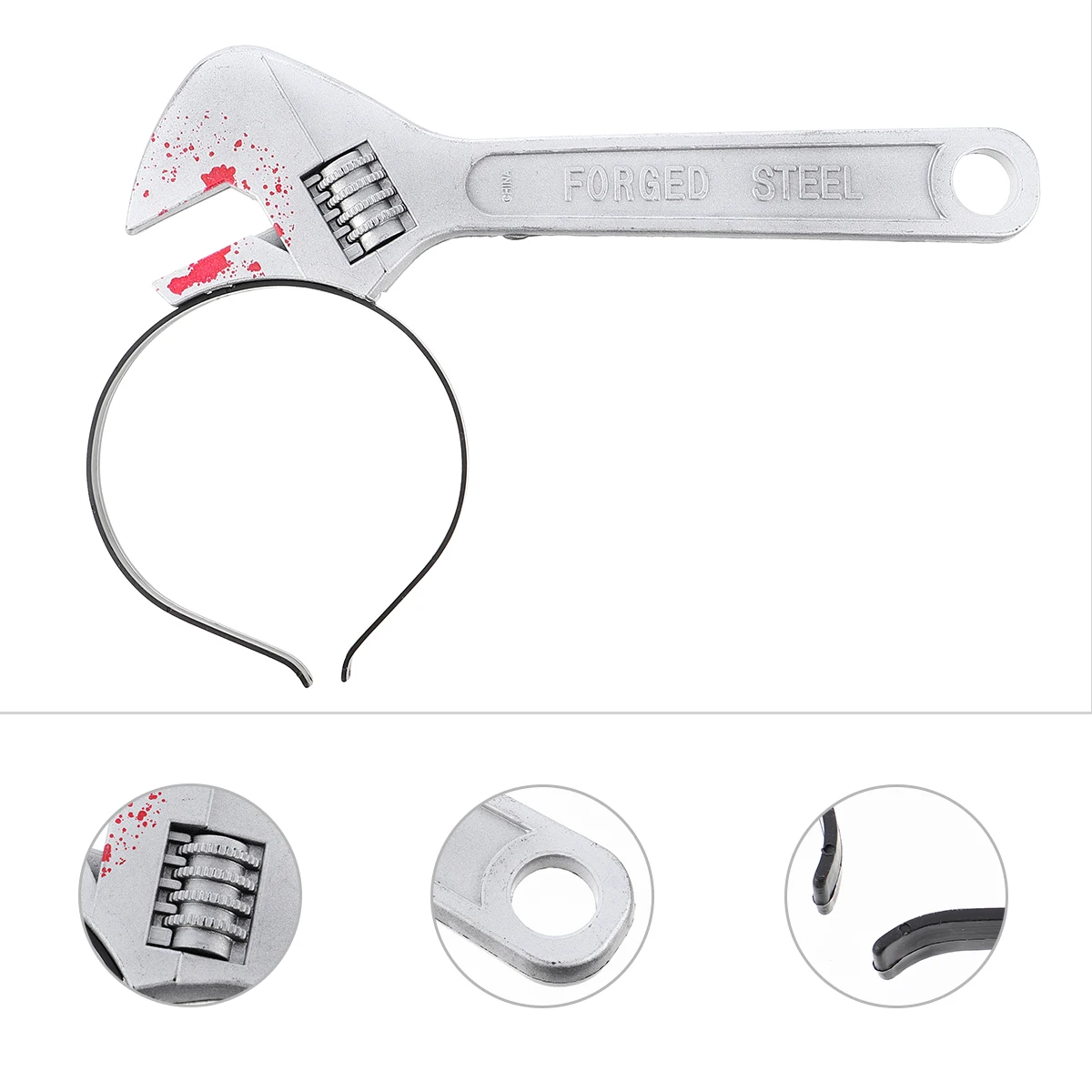 

2pcs Bloody Wrench Headband Halloween Prank Tool Creative Hair Hoops For Party Cosplay Photo Props Adult Kid Flexible