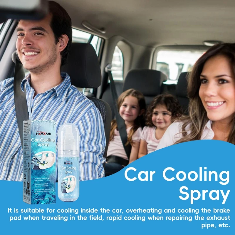 50ml Car Cooling Spray Cooling Agent Ingredient Safety Summer Cool Comfortable Driving Car Cooling Spray Summer Rapid Cooling