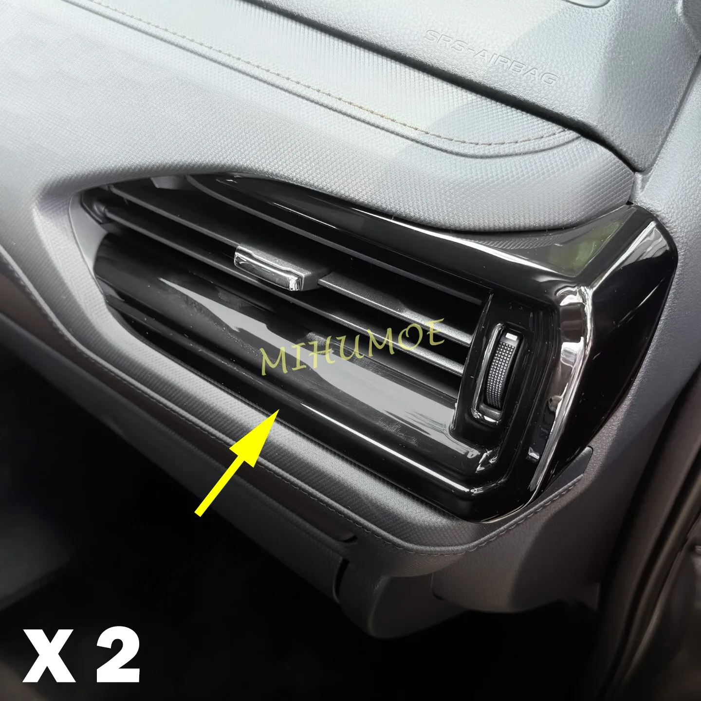 

Glossy Black Car Center Console Side Air Vent Cover Trims For 2025-2026 Subaru Forester Hybrid Wilderness SL