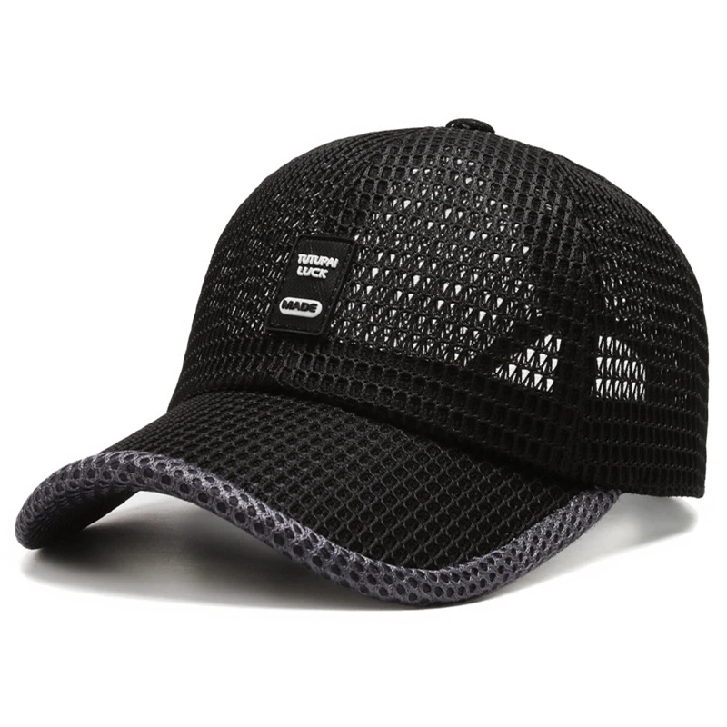 Men\'s Mesh Baseball Cap Breathable Summer Caps Dad Hat Outdoor Fishing Hats Trucker Cap