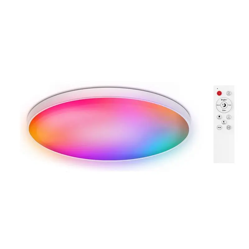 

Smart Ceiling Lamp Wifi Bluetooth Remote Control Rgbcw Dimming Color Ceiling Lamp Simple Three-Proof Ceiling Lamp-A78U