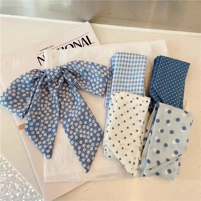 Длинный-шарф-в-горошек-для-женщин-универсальный-аксессуар-для-сумки-с-лентой-двусторонний-повязка-на-голову-и-чокер-для-повседневного-использования