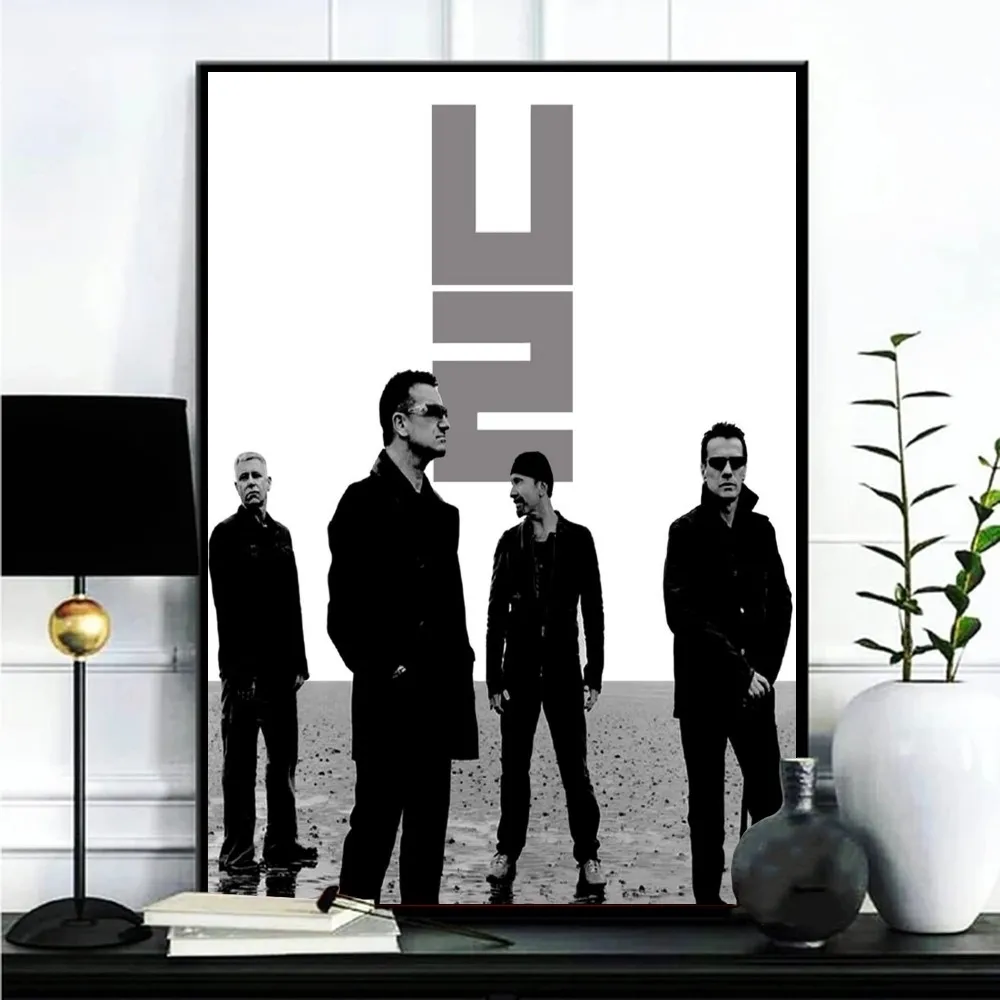 U2 Band Poster Gallery Prints Self Adhesive Home Decor Decoration Wall Decals Living Room Sticker