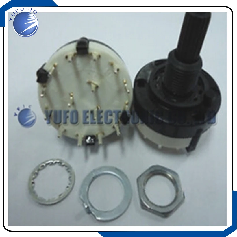 Free Shipping One Lot 100PCS 4 Pole 3 Position PCB Wiring ROTARY SWITCH 4P3T