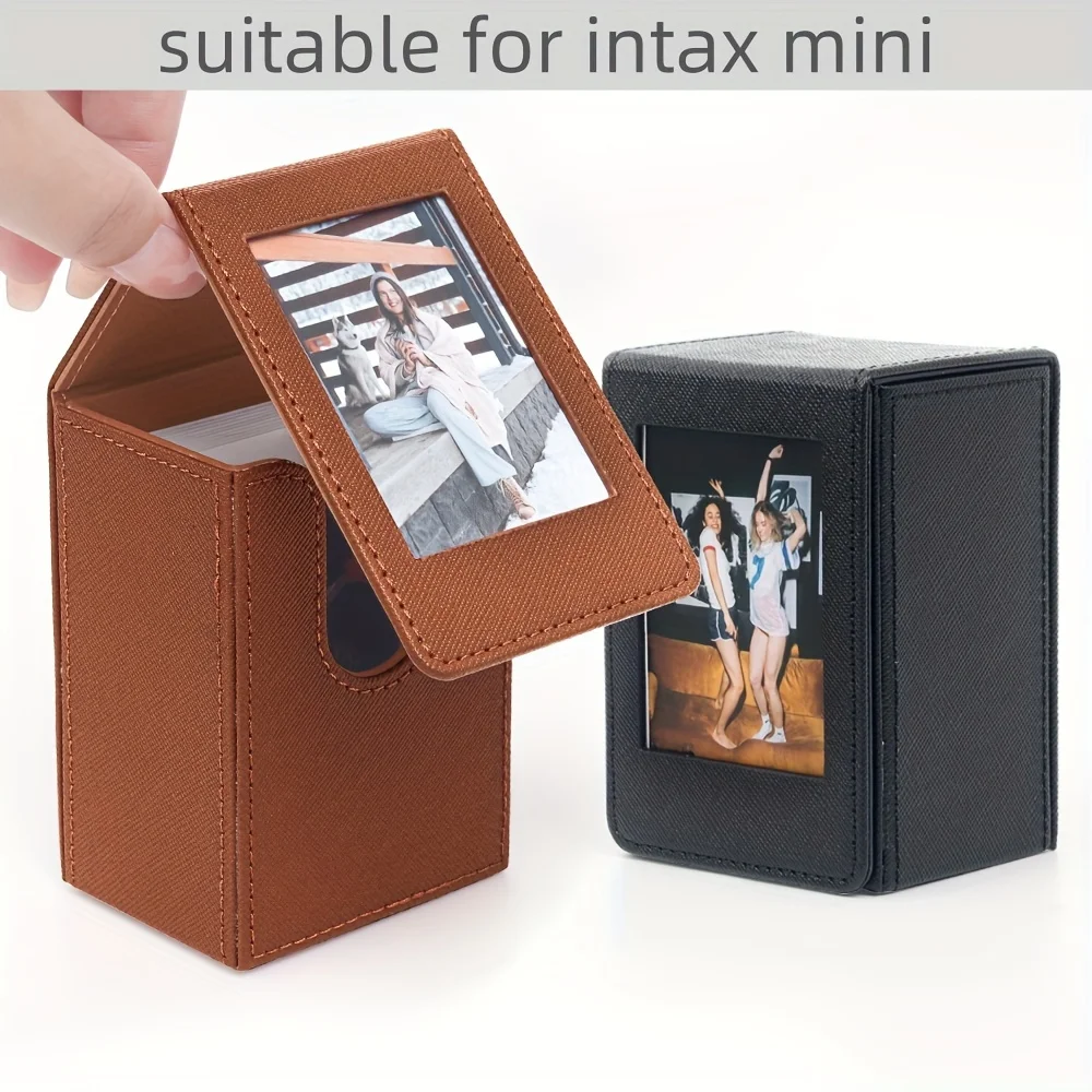 Photo Storage Box for Intax Mini, Magnetic Flip Lid Picture Organizer, Large Capacity Game Card & Photo Album Display Case
