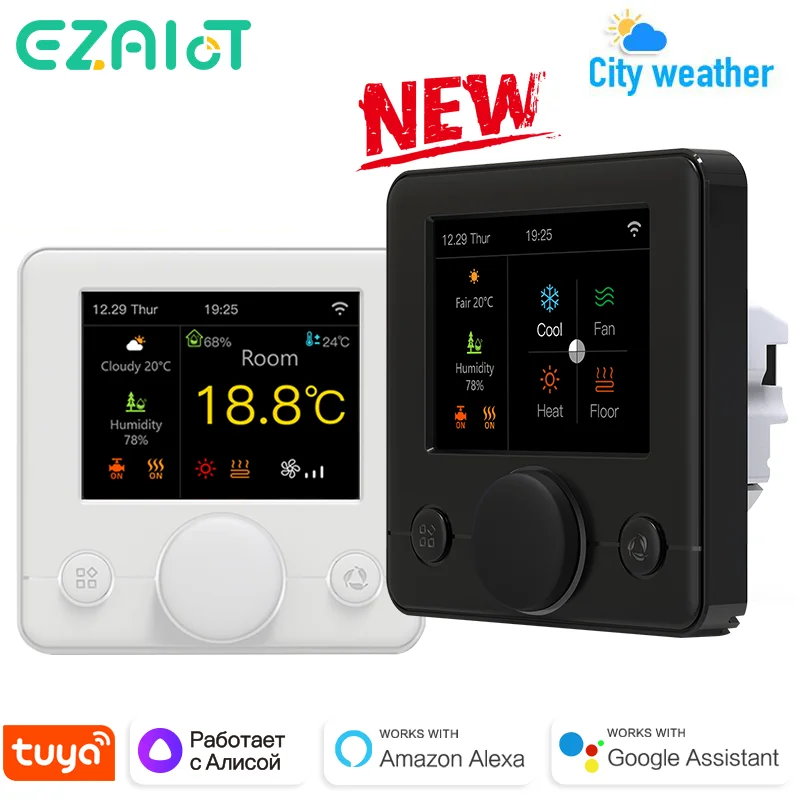 Smart WiFi Thermostat for Water/Electric Floor Heating Gas Boiler Room Temperature Controller Humidity Tuya Google Home Alexa