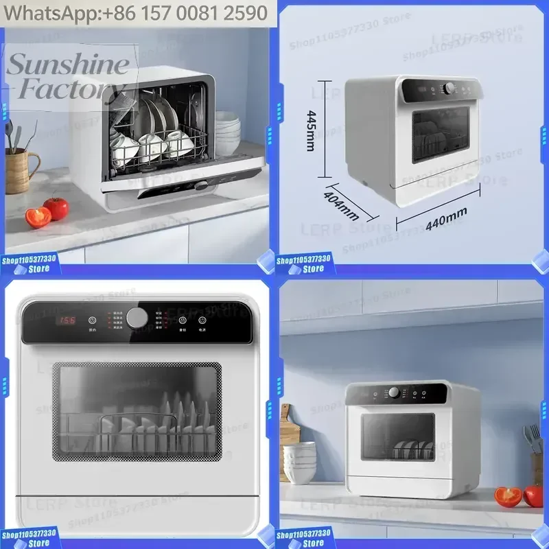 EU 220v Mini Dishwasher for Apartment 4 Sets Desktop/Build-in Multi Function Dishes Washing Machine Touch Screen
