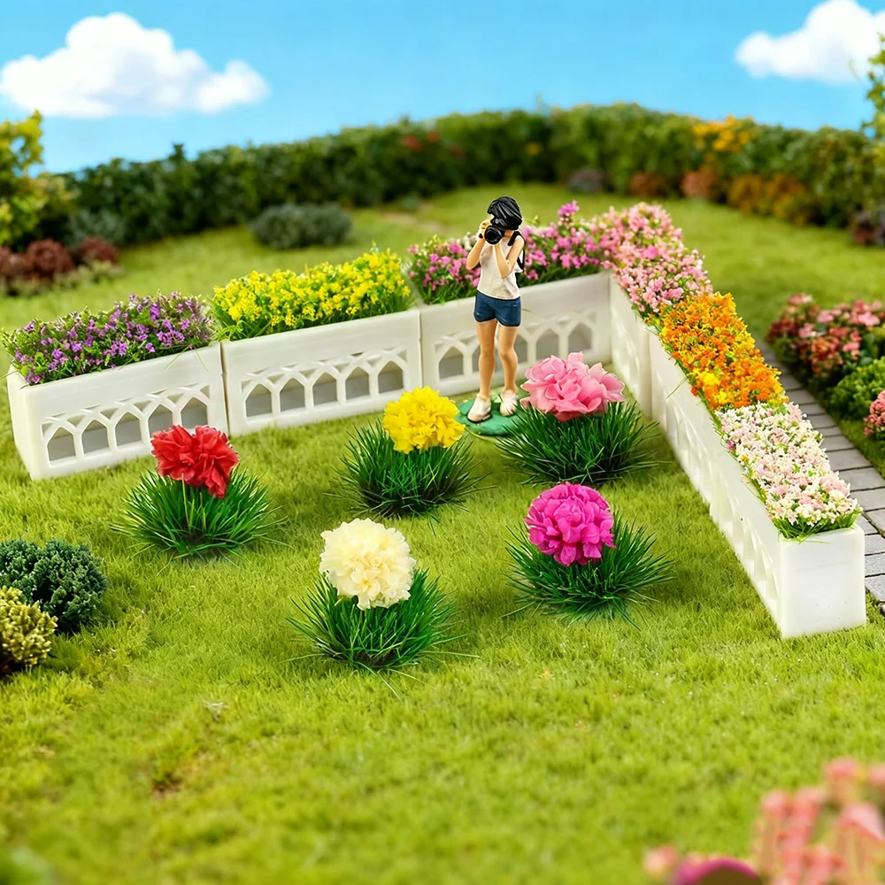 1:75 Maßstab Mini-Blumenkasten-Modell Simuliertes Blumenbeet Grasbüschel für Architektur-Sandtisch Gartenszenen-Materialien – Detail 12